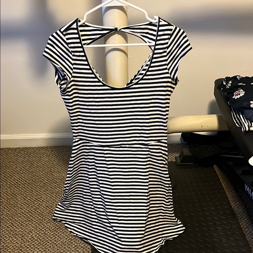 Striped Black and White Dress